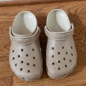 CROCS Gold Glitter Clogs Size 9